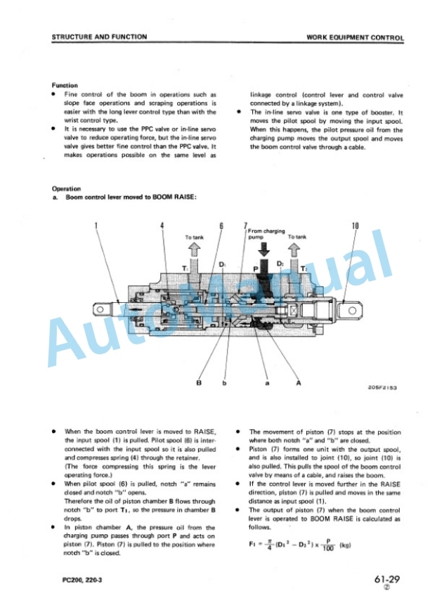 Komatsu PC200-3, PC210-3, PC220-3, PC240-3 Hydraulic Excavator Shop Manual SEBM02050309-3