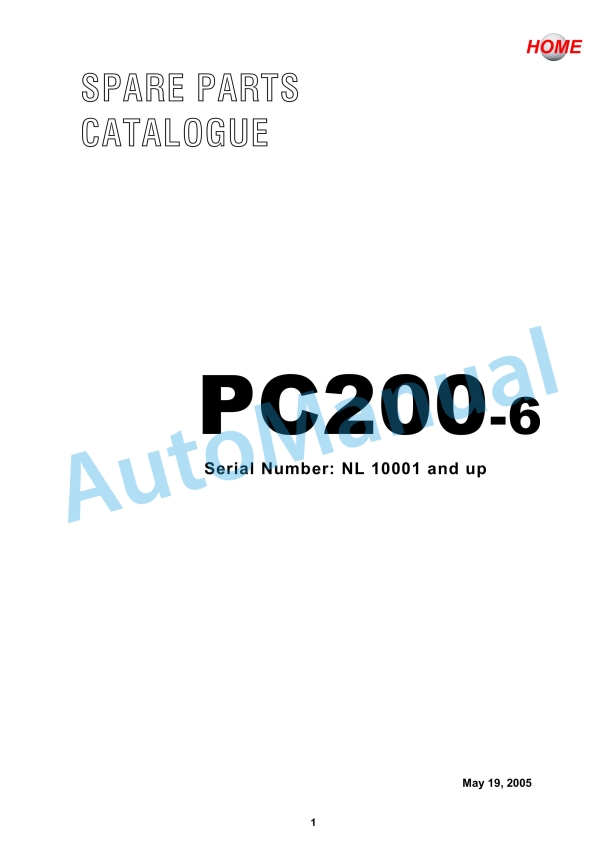 Komatsu PC200-6 Parts Manual