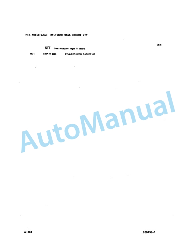 Komatsu PC200-6, PC200LC-6 Hydraulic Excavator Parts Manual LEPB2P2202-2