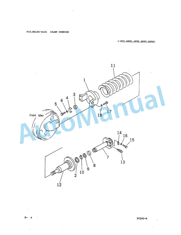 Komatsu PC200-6, PC200LC-6 Hydraulic Excavator Parts Manual LEPB2P2202-5