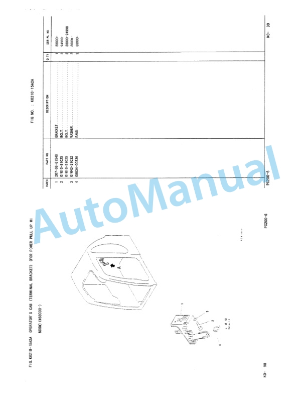 Komatsu PC200-6, PC200LC-6 Hydraulic Excavator Parts Manual PEPB008408T-3