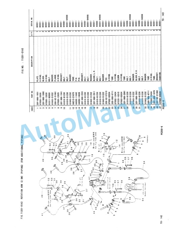 Komatsu PC200-6, PC200LC-6 Hydraulic Excavator Parts Manual PEPB008408T-4