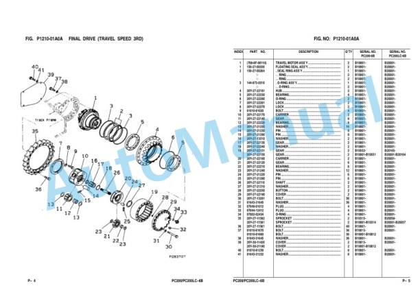 Komatsu PC200-6B, PC200LC-6B Parts Manual KEPB003001-4