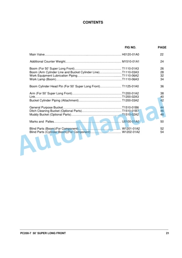Komatsu PC200-7 Super Long Front Hydraulic Excavator Operation and Maintenance Manual FEN87002-00TH-3