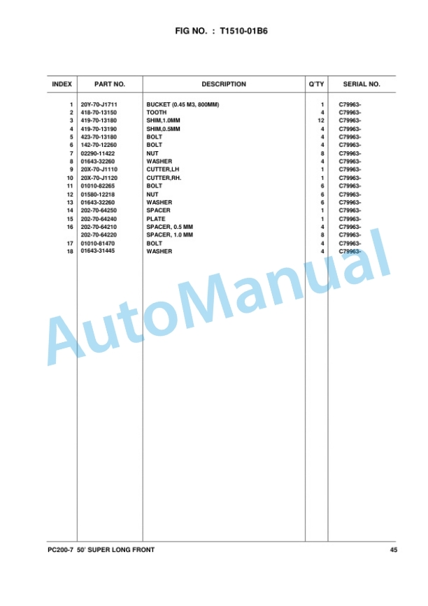 Komatsu PC200-7 Super Long Front Hydraulic Excavator Operation and Maintenance Manual FEN87002-00TH-5