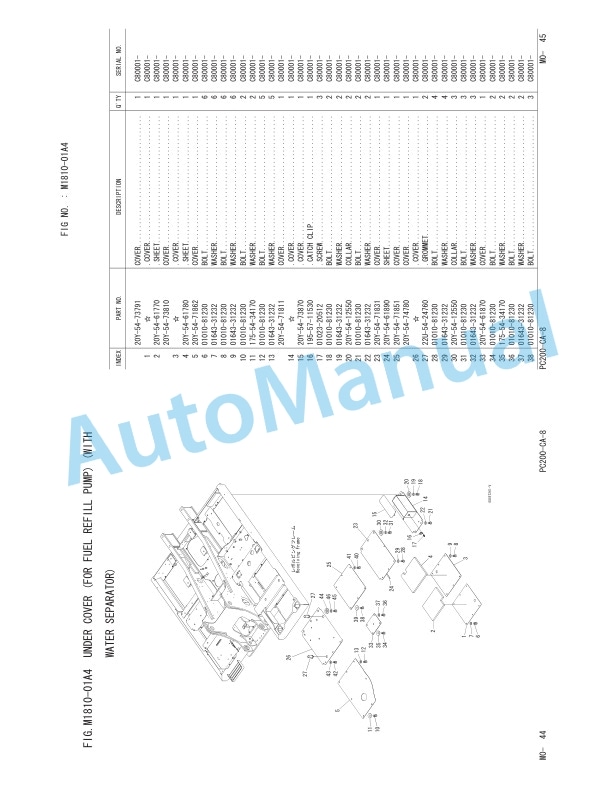 Komatsu PC200-8 Hydraulic Excavator Parts Manual FEN00292-03-4
