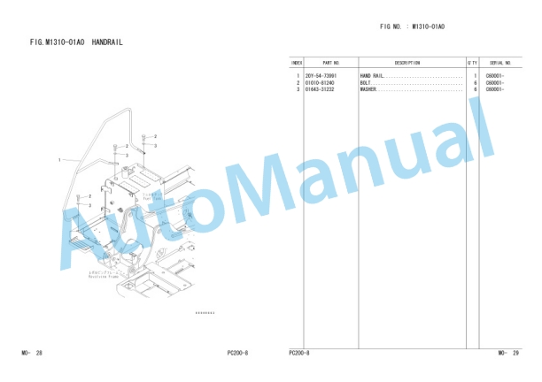 Komatsu PC200-8, PC200LC-8 Parts Manual FEN00651-00-4