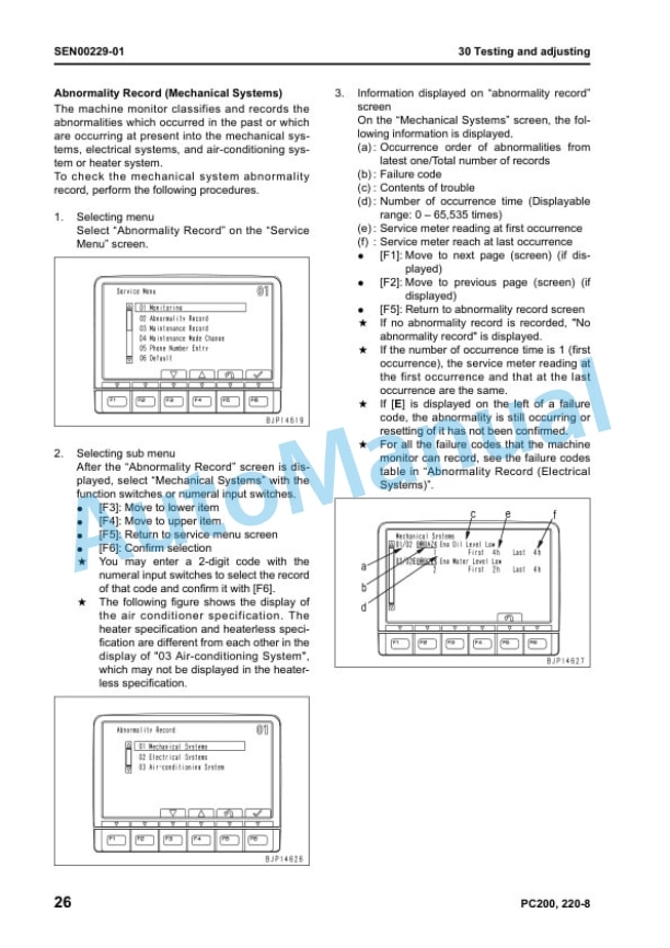 Komatsu PC200-8, PC200LC-8, PC220-8, PC220LC-8 Galeo Hydraulic Excavator Shop Manual SEN00084-03-3