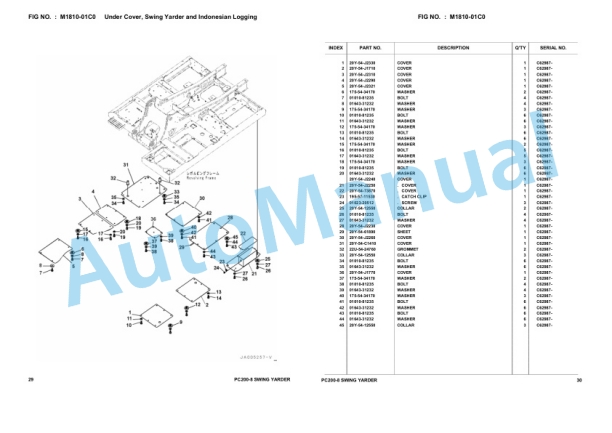 Komatsu PC200-8 Swing Yarder Hydraulic Excavator Parts Manual FEN87001-01TH-4