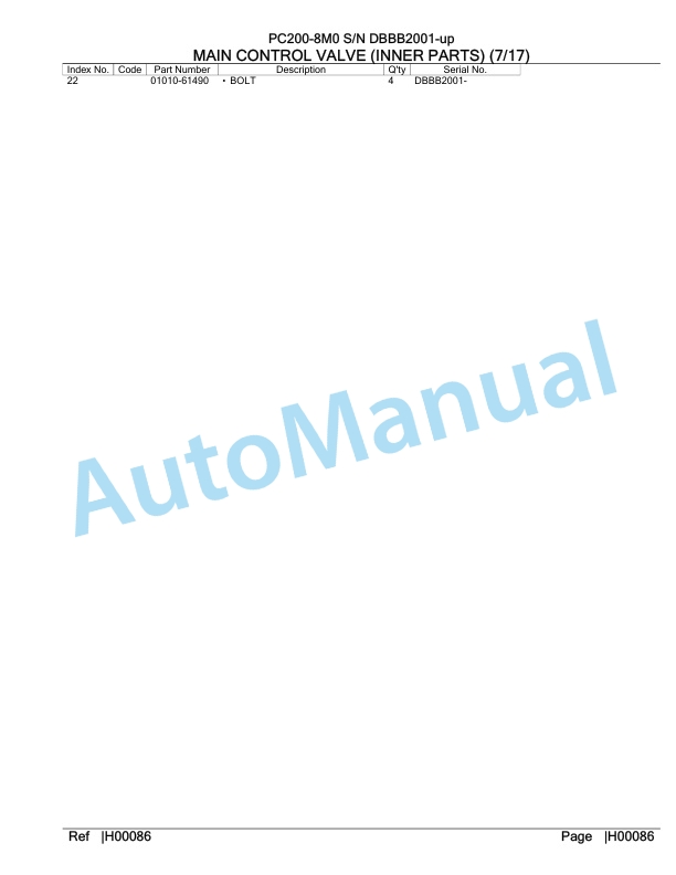 Komatsu PC200-8M0 Hydraulic Excavator Parts Manual DBBB2001-up-2