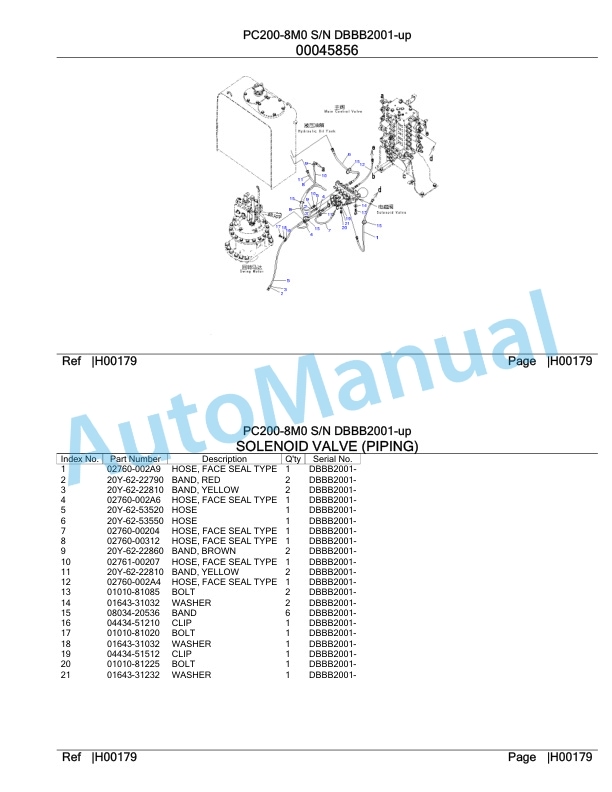 Komatsu PC200-8M0 Hydraulic Excavator Parts Manual DBBB2001-up-3