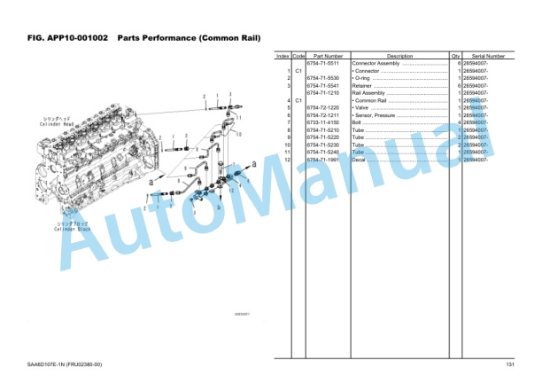 Komatsu PC200-8M0 Parts Manual FRU02380-00-2
