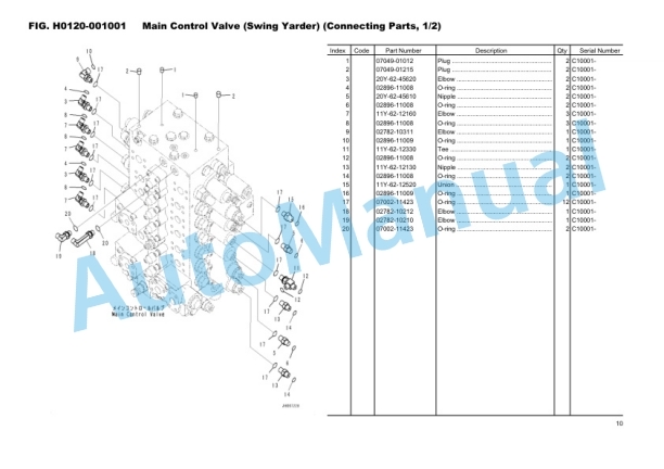 Komatsu PC200-8M0 Swing Yarder Hydraulic Excavator Parts Manual FENC0009-00-2