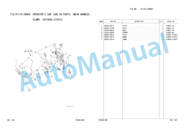 Komatsu PC200-8N1, SAA6D107E-1B-U1 Parts Manual ZEN00024-01-3
