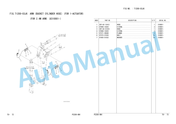 Komatsu PC200-8N1, SAA6D107E-1B-U1 Parts Manual ZEN00024-01-4