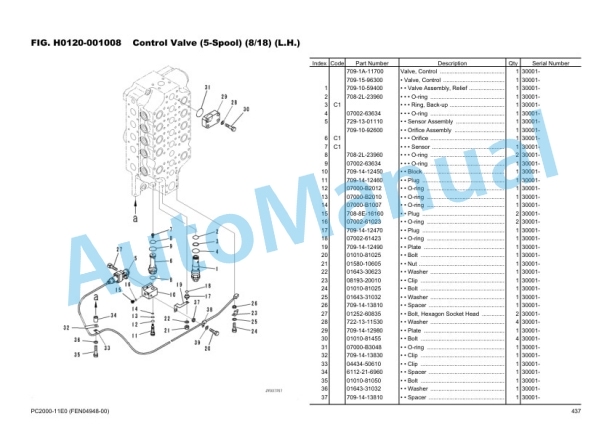 Komatsu PC2000-11E0 Hydraulic Excavator Parts Manual FEN04948-00-3