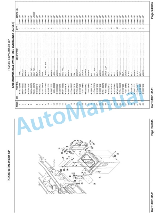 Komatsu PC2000-8 Hydraulic Excavator Parts Manual LEPBP2M801-4