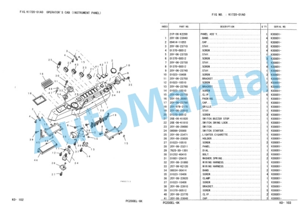 Komatsu PC200EL-6K, PC200EN-6K Hydraulic Excavator Parts Manual UEPB000701-4