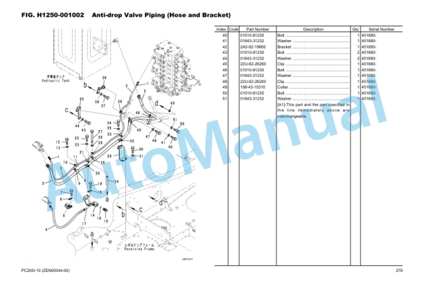 Komatsu PC200i-10 Hydraulic Excavator Parts Manual ZEN00044-00-3