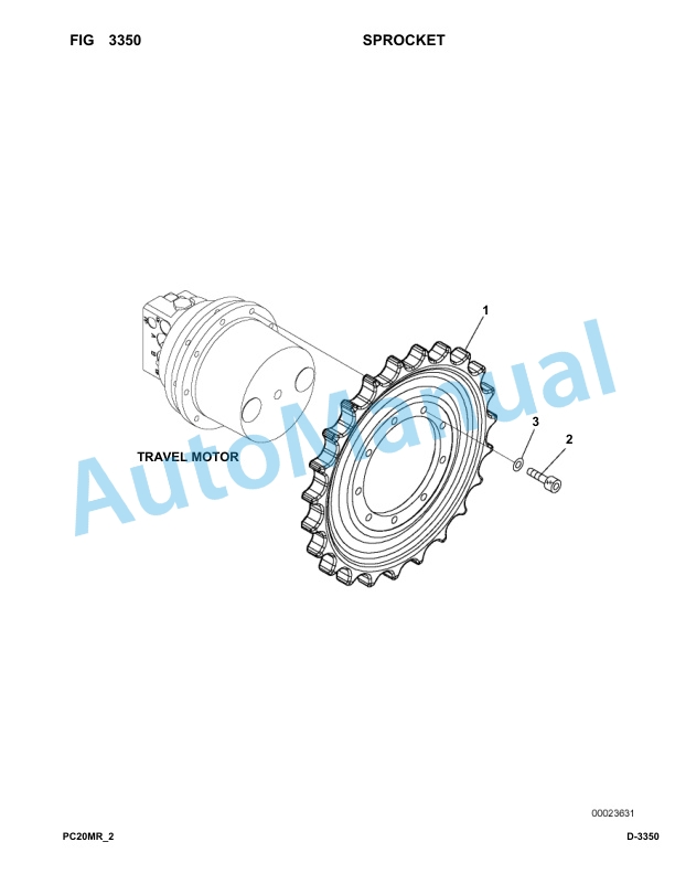 Komatsu PC20MR-2 Hydraulic Excavator Parts Manual F00003-UP-2