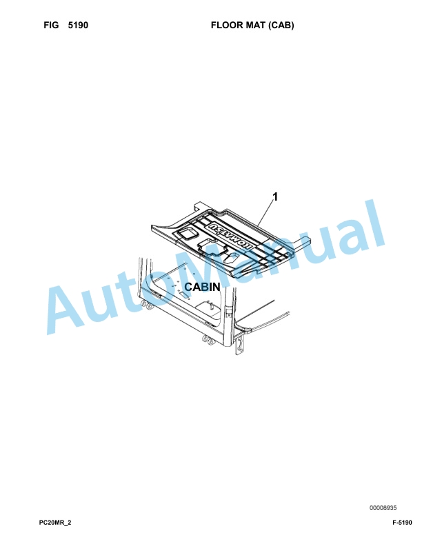Komatsu PC20MR-2 Hydraulic Excavator Parts Manual F00003-UP-3