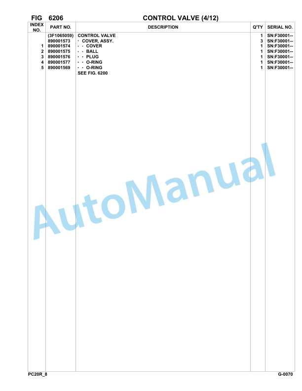 Komatsu PC20R-8 Hydraulic Excavator Parts Manual F30001-up-4
