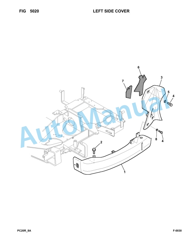 Komatsu PC20R-8 Hydraulic Excavator Parts Manual F30791-up-3