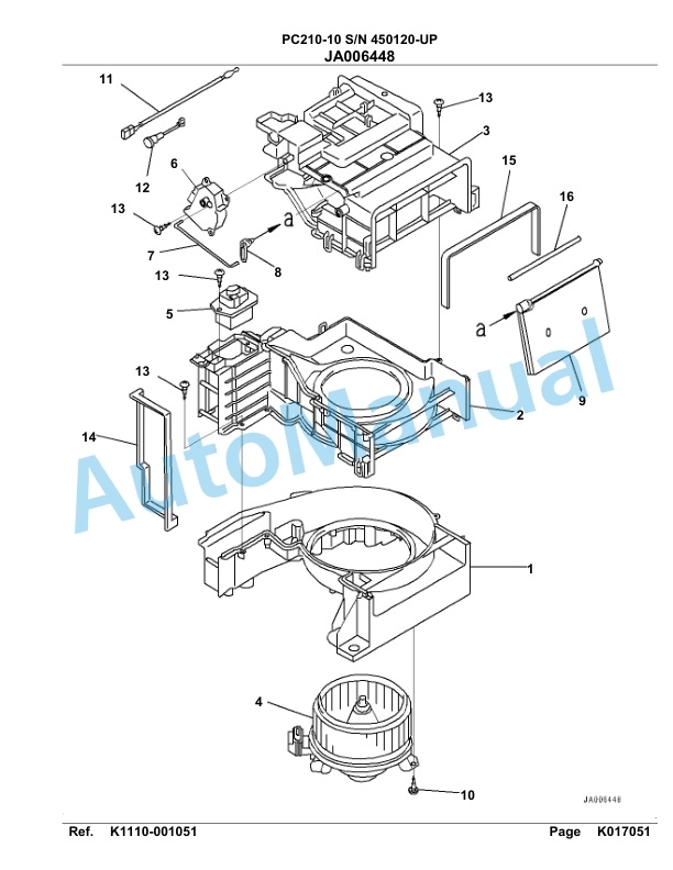 Komatsu PC210-10 Hydraulic Excavator Parts Manual 450120-Up-4