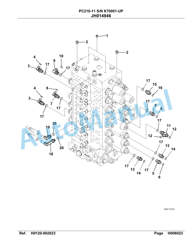 Komatsu PC210-11 Hydraulic Excavator Parts Manual PC00016U-2