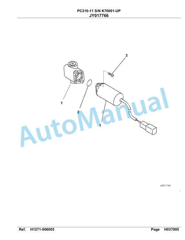 Komatsu PC210-11 Hydraulic Excavator Parts Manual PC00016U-3