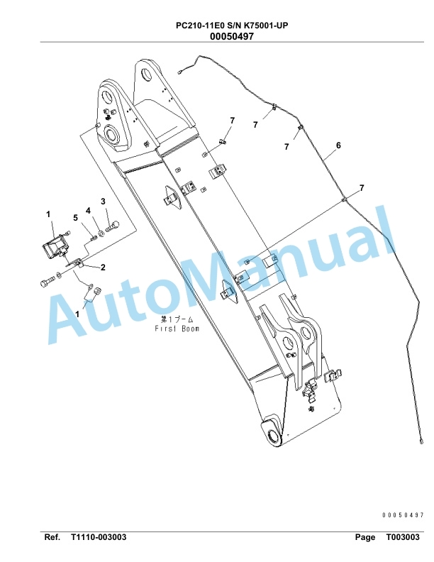 Komatsu PC210-11E0 Hydraulic Excavator Parts Manual PC00079U-5
