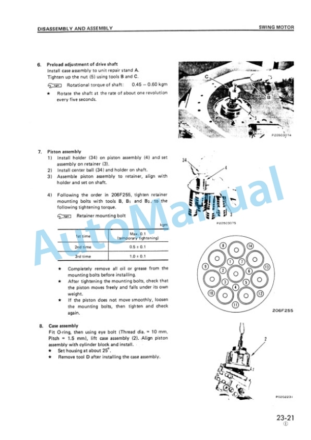 Komatsu PC210-3, PC240-3 Hydraulic Excavator Shop Manual SEBMK2050302-2