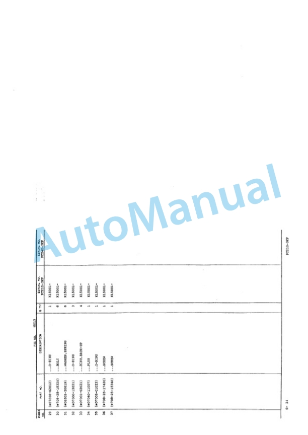 Komatsu PC210-3KP, PC210LC-3KP, PC240-3KP, PC240LC-3KP, PC240NLC-3KP Parts Manual PEPBK2053P00-3