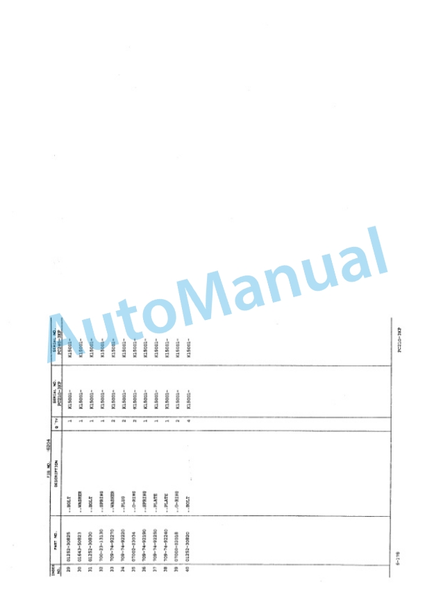 Komatsu PC210-3KP, PC210LC-3KP, PC240-3KP, PC240LC-3KP, PC240NLC-3KP Parts Manual PEPBK2053P00-4