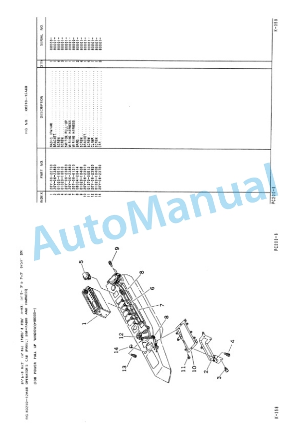 Komatsu PC210-6, PC210LC-6 Hydraulic Excavator Parts Manual EEPB006200-3