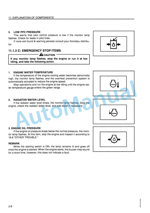Komatsu PC210-6K, PC210LC-6K, PC240-6K, PC240LC-6K, PC240NLC-6K Hydraulic Excavator Operation and Maintenance Manual EEAM006002-2