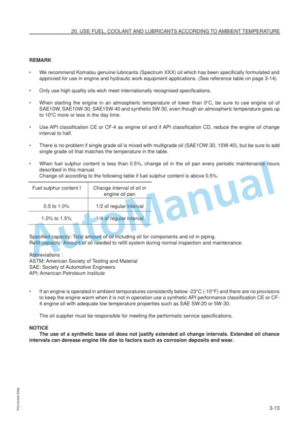 Komatsu PC210-6K, PC210LC-6K, PC240LC-6K, PC240NLC-6K Hydraulic Excavator Operation and Maintenance Manual EEAM006003-4