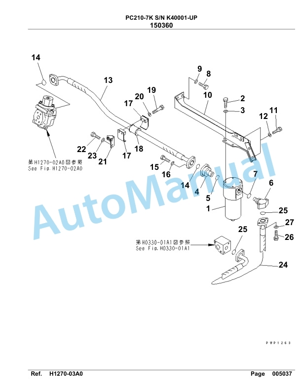 Komatsu PC210-7K Hydraulic Excavator Parts Manual SAA6D15U-2