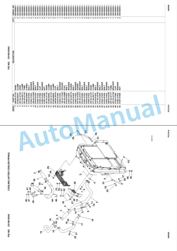 Komatsu PC210-8, PC210LC-8, PC210NLC-8 Hydraulic Excavator Parts Manual UEPC000700-2