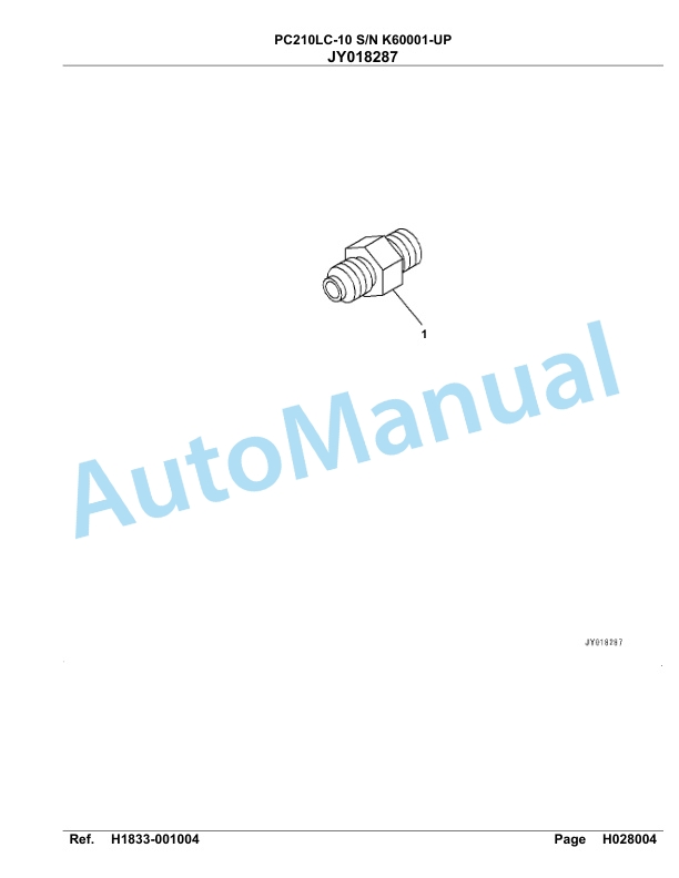 Komatsu PC210LC-10 Hydraulic Excavator Parts Manual SAA6DE2U-3