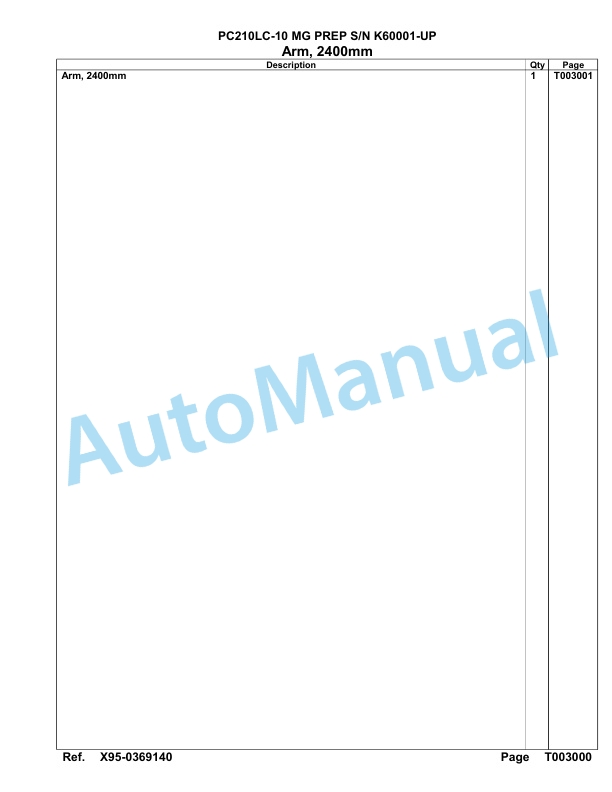 Komatsu PC210LC-10 MG PREP Hydraulic Excavator Parts Manual K60001-UP-4