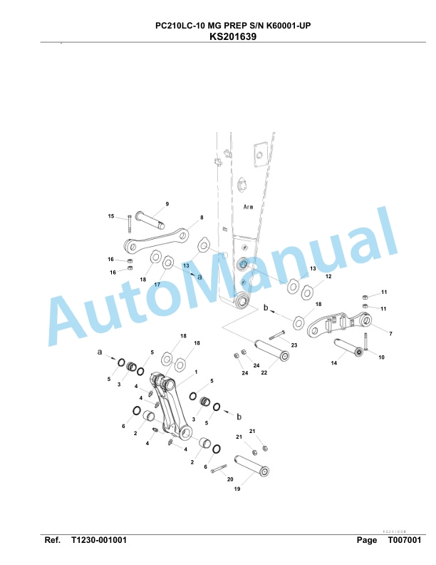 Komatsu PC210LC-10 MG PREP Hydraulic Excavator Parts Manual K60001-UP-5