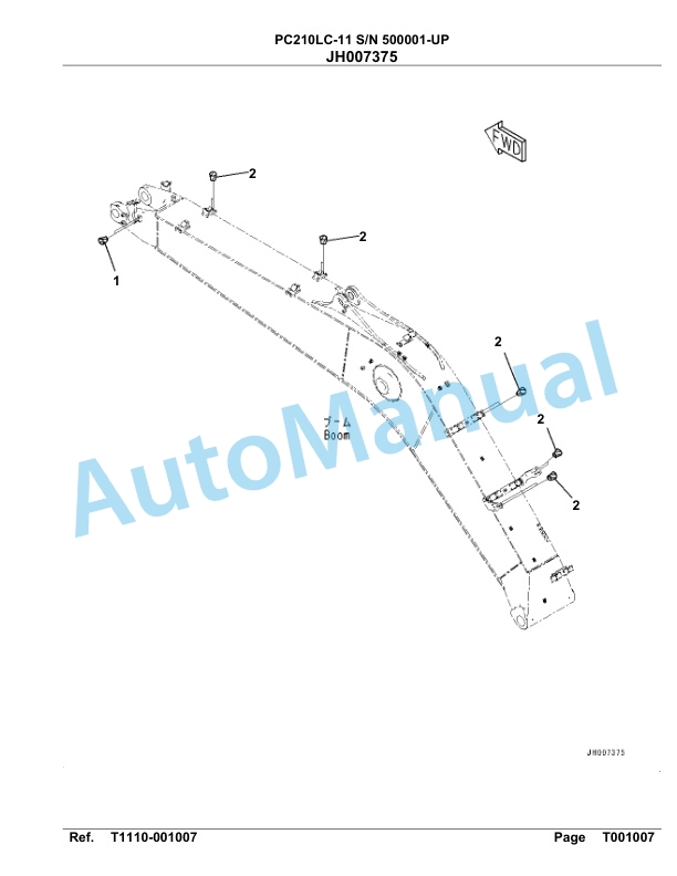Komatsu PC210LC-11 Hydraulic Excavator Parts Manual 500001-Up-5