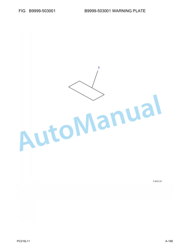 Komatsu PC210LC-11 Hydraulic Excavator Parts Manual A12001 UP-2