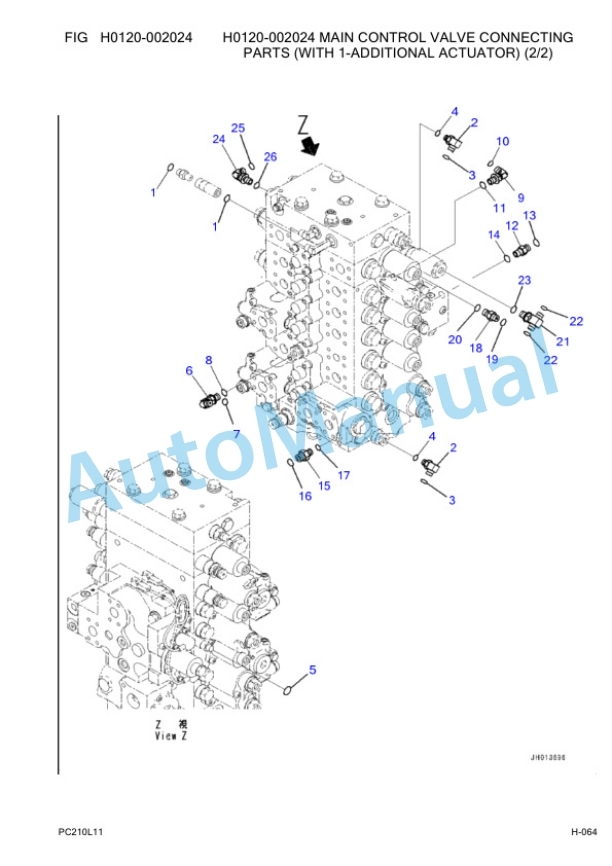 Komatsu PC210LC-11 Hydraulic Excavator Parts Manual A12001 UP-3
