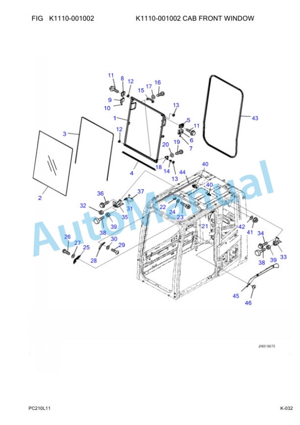 Komatsu PC210LC-11 Hydraulic Excavator Parts Manual A12001 UP-4