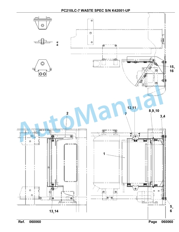 Komatsu PC210LC-7 Waste Spec Hydraulic Excavator Parts Manual K42001-UP-3