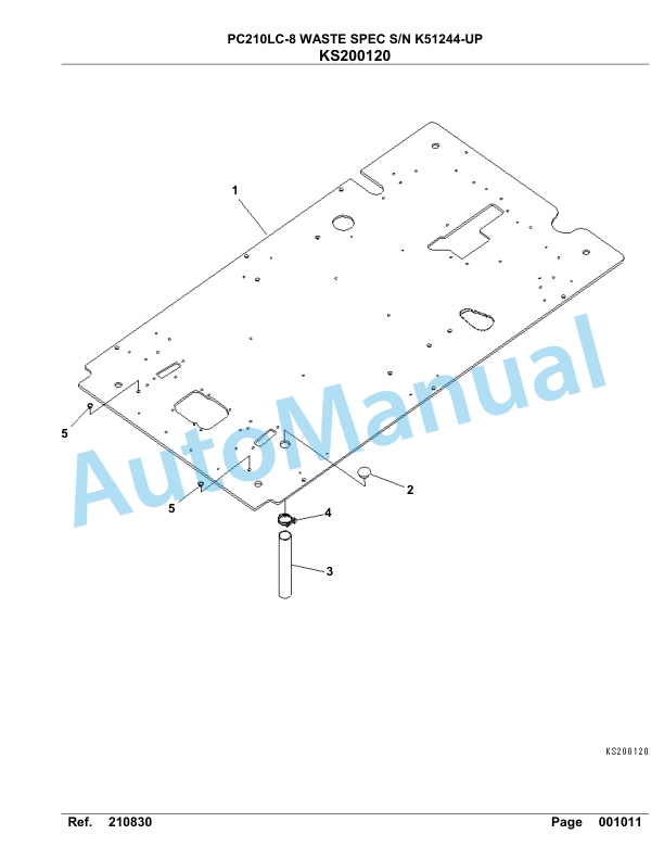 Komatsu PC210LC-8, PC210NLC-8 Waste Spec Hydraulic Excavator Parts Manual K51244-UP-4
