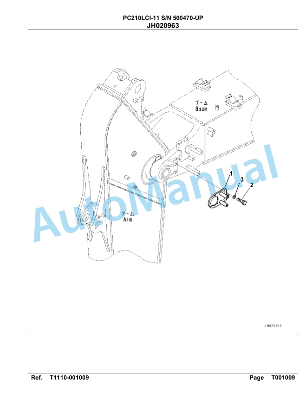 Komatsu PC210LCI-11 Hydraulic Excavator Parts Manual PC00035U-5