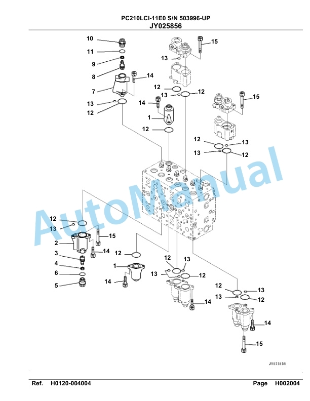 Komatsu PC210LCI-11E0 Hydraulic Excavator Parts Manual PC00097U-2